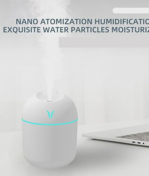 Mini USB Luchtbevochtiger & Aroma Diffuser met LED Kleurenlamp - Stille Werking