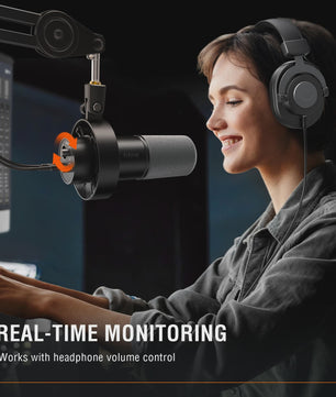 FIFINE K688 XLR & USB Dynamische Microfoon met Monitoring en Gain Control