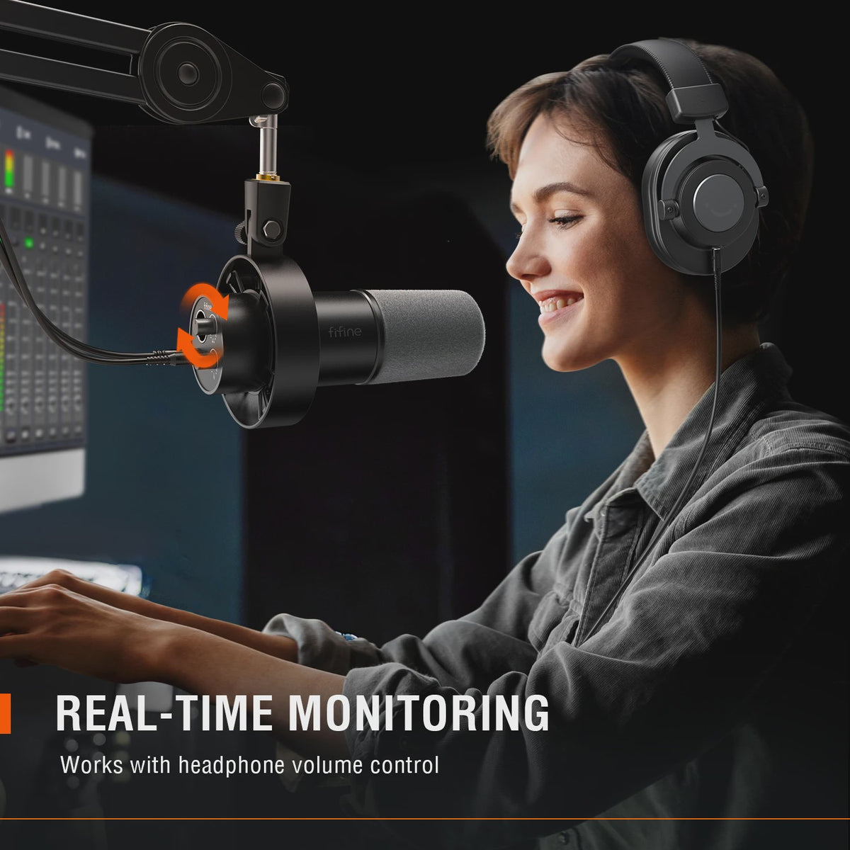 FIFINE K688 XLR & USB Dynamische Microfoon met Monitoring en Gain Control