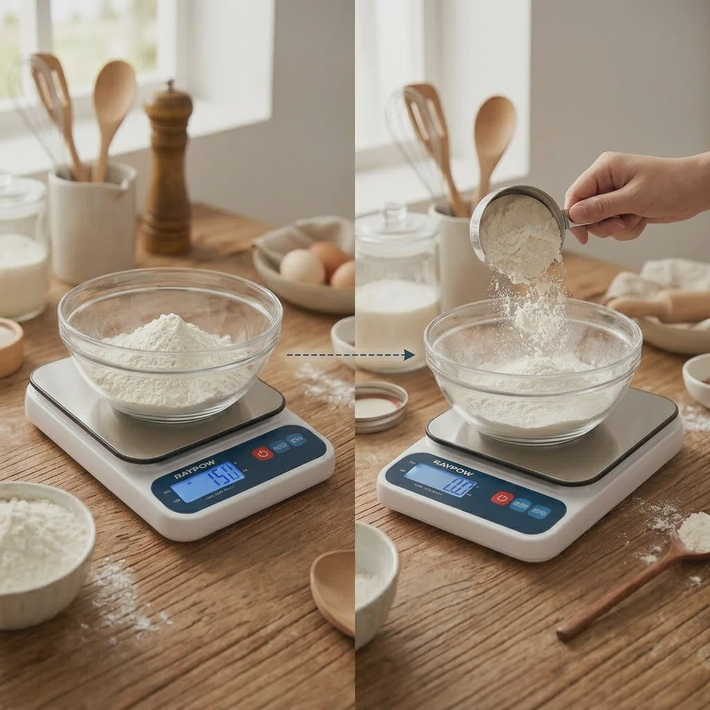 Digitale Keukenweegschaal - 10kg, Roestvrij Staal, Backlit Display & Tare Functie