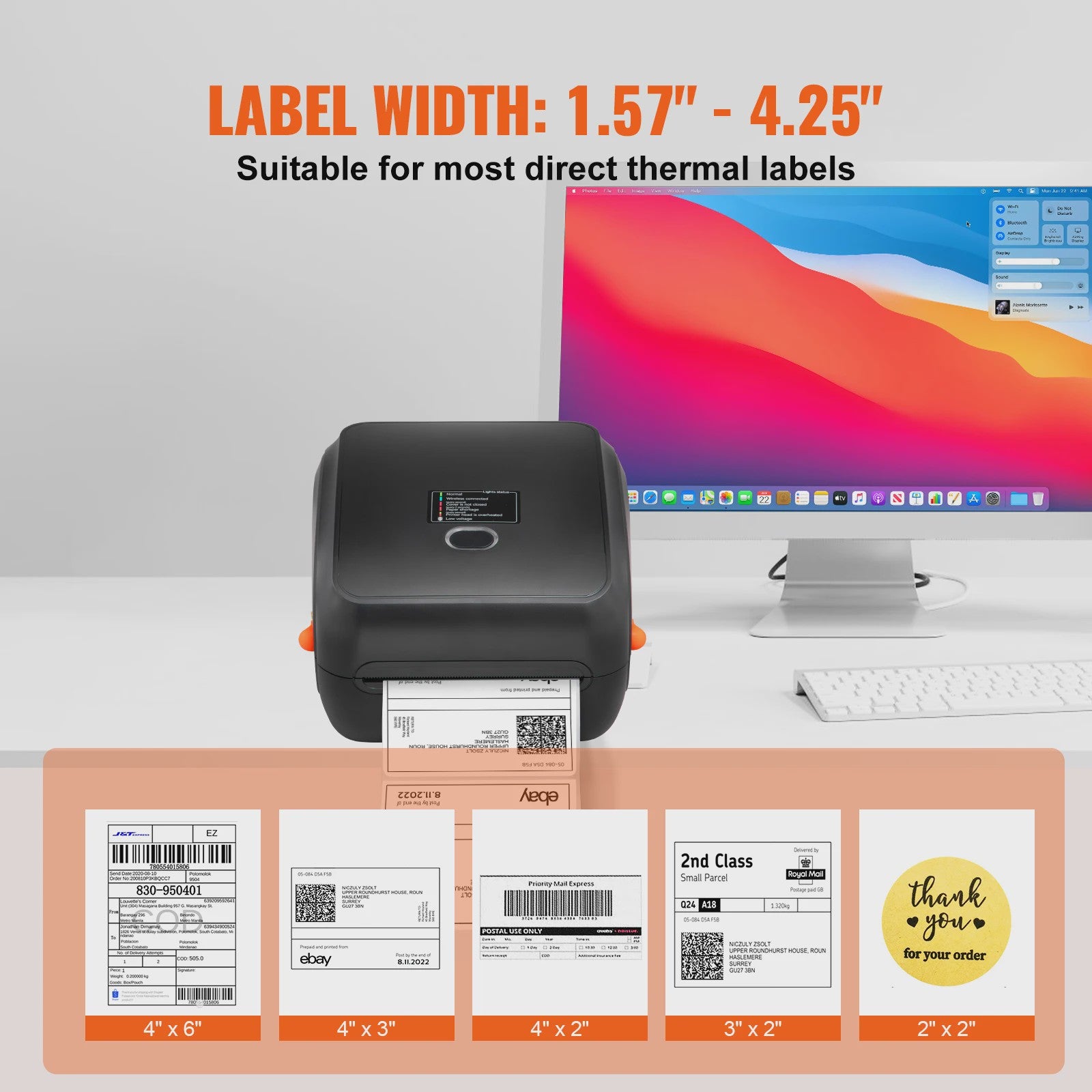 300DPI Bluetooth Thermische Label Printer met Automatische Papierherkenning