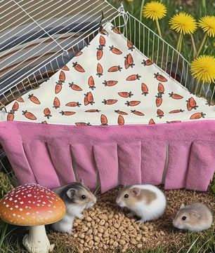 Wasbare Kleine Huisdiertent - Comfortabele Hangmat met Wortelpatroon voor Hamsters, Konijnen, Cavia's en Meer