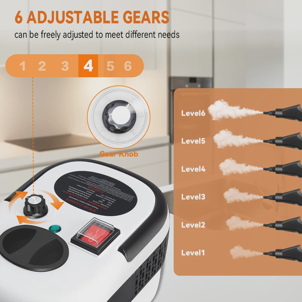 Krachtige 2500W Stoomreiniger - Hoge Temperatuur Desinfectie voor Huis, Auto & Keuken