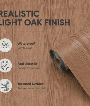 Oak Houtnerf Behang - Zelfklevend, Waterdicht & Krasbestendig - 40cm x 3m