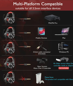 Oneodio Draadloze Bluetooth 5.2 Gaming Headset met 110 Uur Batterijduur & Boom Microfoon