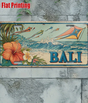 Vintage Bali Vliegerfestival Metalen Bord - Tropisch Strand Decoratie
