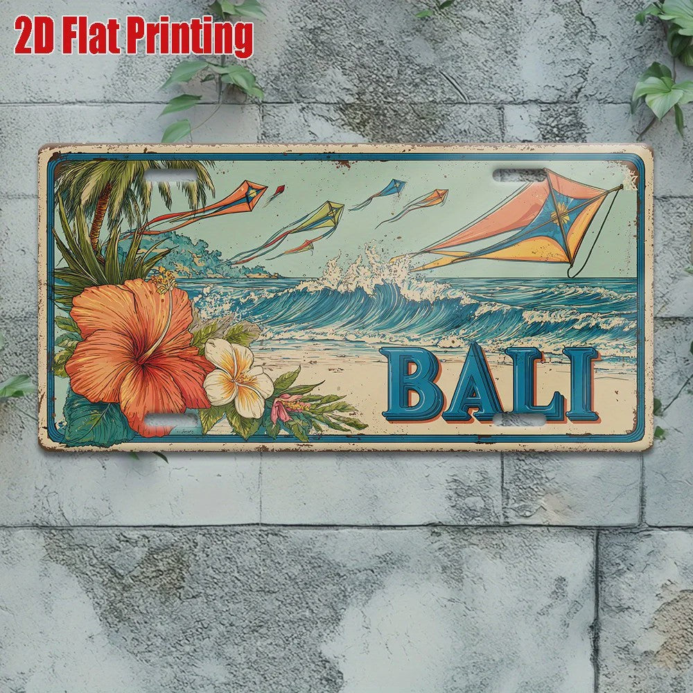 Vintage Bali Vliegerfestival Metalen Bord - Tropisch Strand Decoratie