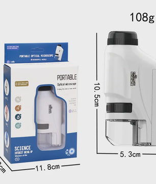 Draagbare Kinder Microscoop 60-120x met LED Licht - Ontdek de Wetenschap!