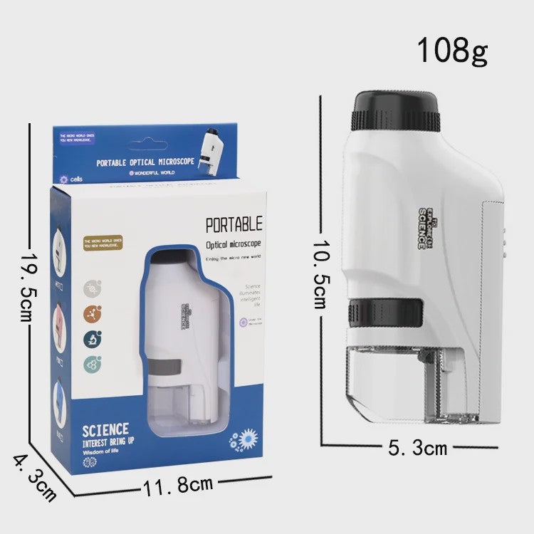 Draagbare Kinder Microscoop 60-120x met LED Licht - Ontdek de Wetenschap!