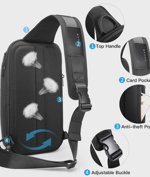 Bange Waterdichte Heren Borsttas - Crossbody Schoudertas met Grote Capaciteit