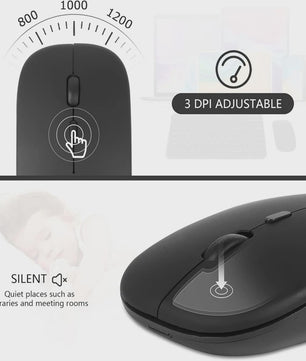 Draadloze Oplaadbare Muis: Bluetooth & 2.4GHz Dual Mode voor PC/Laptop