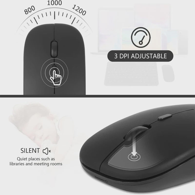 Draadloze Oplaadbare Muis: Bluetooth & 2.4GHz Dual Mode voor PC/Laptop