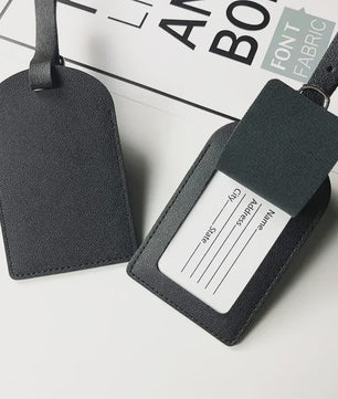 Draagbaar PU Lederen Bagagelabel - Kofferlabel met Naam- en Adreshouder