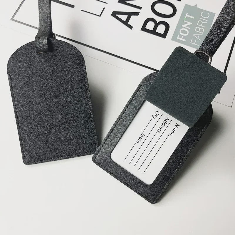 Draagbaar PU Lederen Bagagelabel - Kofferlabel met Naam- en Adreshouder