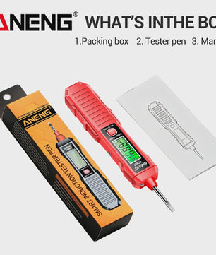ANENG VD807 Spanningsmeter Pen: 12-300V AC, Contact/Non-Contact Nul/Fase Detector met LED Zaklamp