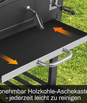XXL Barbecue Smoker Trolley met Wielen, Thermometer en RVS Handvat