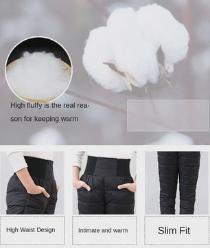 Warme Kinder Ski Broek - Waterdicht & Katoen Gevuld - Hoge Taille