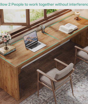 Dubbel Bureau 180cm Breed - Ruim Werkbureau voor Kantoor of Thuis - PC Tafel - Eettafel