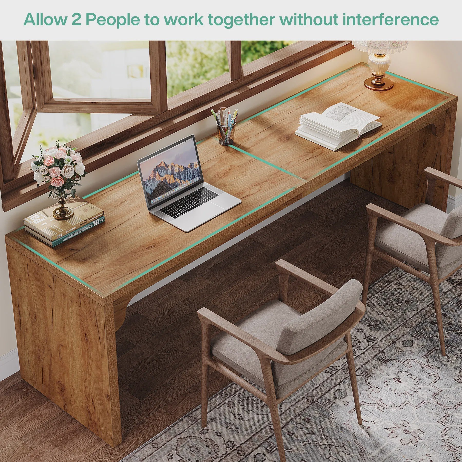 Dubbel Bureau 180cm Breed - Ruim Werkbureau voor Kantoor of Thuis - PC Tafel - Eettafel
