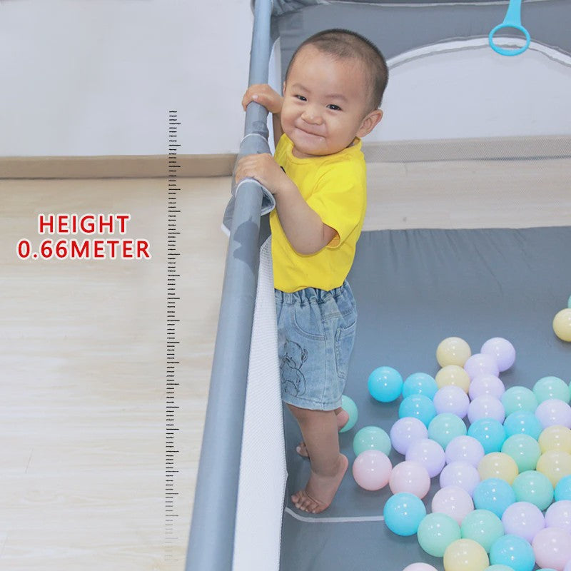 IMBABY Baby Speelpen 150x180cm - Veilige Buitenspeelruimte voor Kinderen met Dubbele Deuren