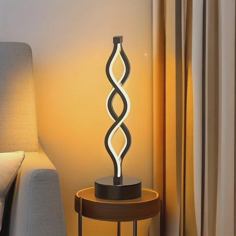 Moderne Spiraal Tafellamp met Touch Control en 3 Kleuren LED - Sfeervolle Decoratie