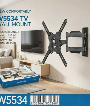WETECH W5534 TV Muurbeugel - Dubbele Arm, Volledig Verstelbaar voor 32-60 Inch TV's, 32kg Draagvermogen, VESA 100-400mm