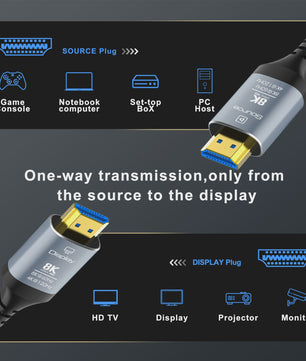 8K HDMI 2.1 Fiber Optic Kabel - 8K60Hz, 4K120Hz, Dynamic HDR, eARC, HDCP 2.3