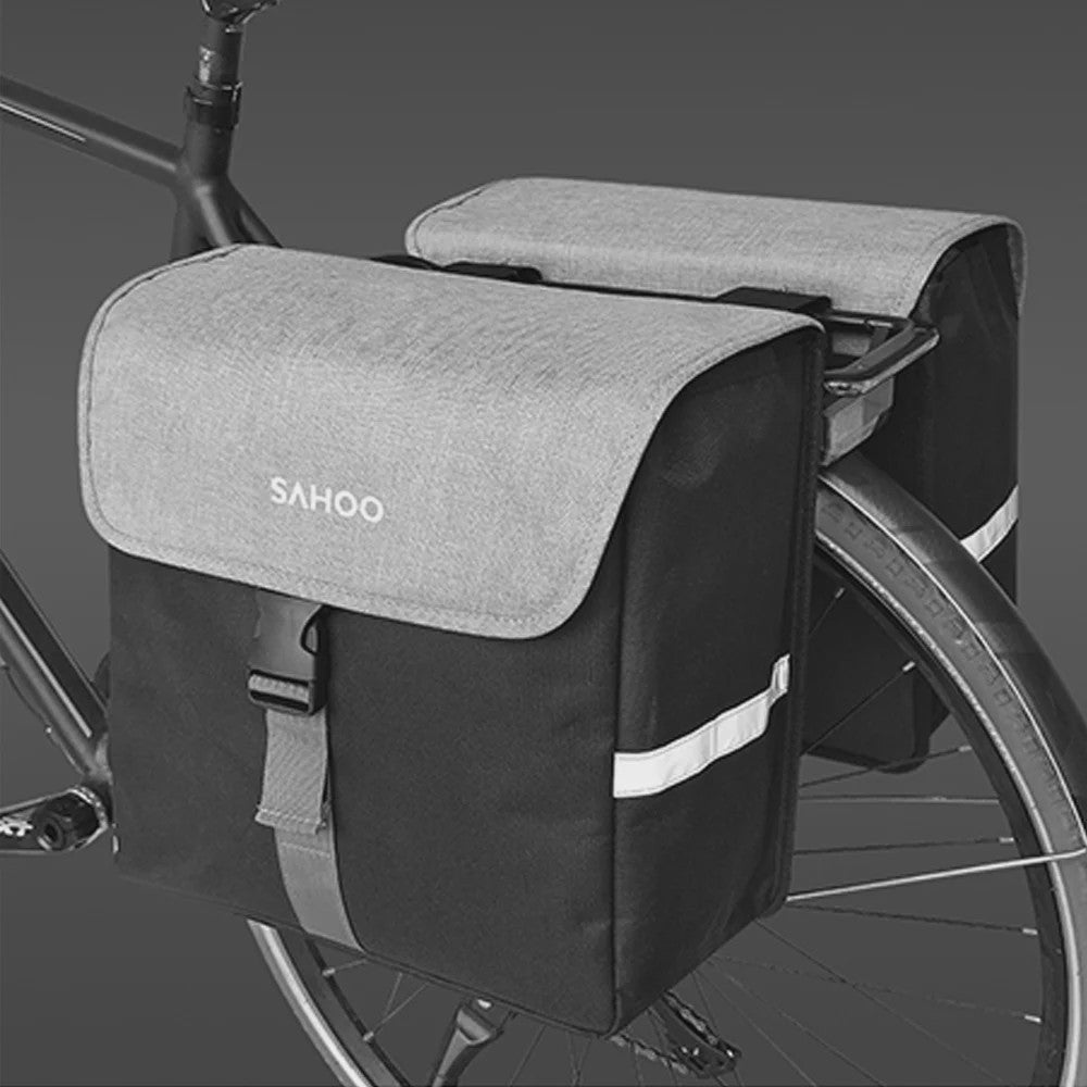 SAHOO Fietstas Dubbel 40L - Grote Capaciteit Achterdrager Fietstas voor Fietsen, Reizen & Woon-Werkverkeer