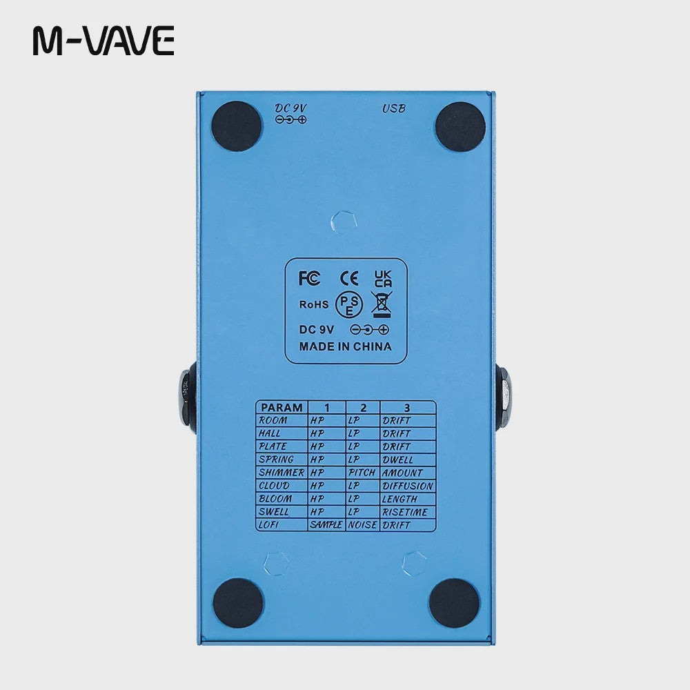 M-VAVE Mini Universe Gitaar Effectpedaal - Digitale Reverb met 9 Tones
