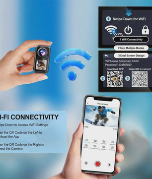 5K Mini Action Camera met Anti-Shake, Touchscreen & Waterdicht Ontwerp - Ideaal voor Motor, Fiets & Outdoor Sport