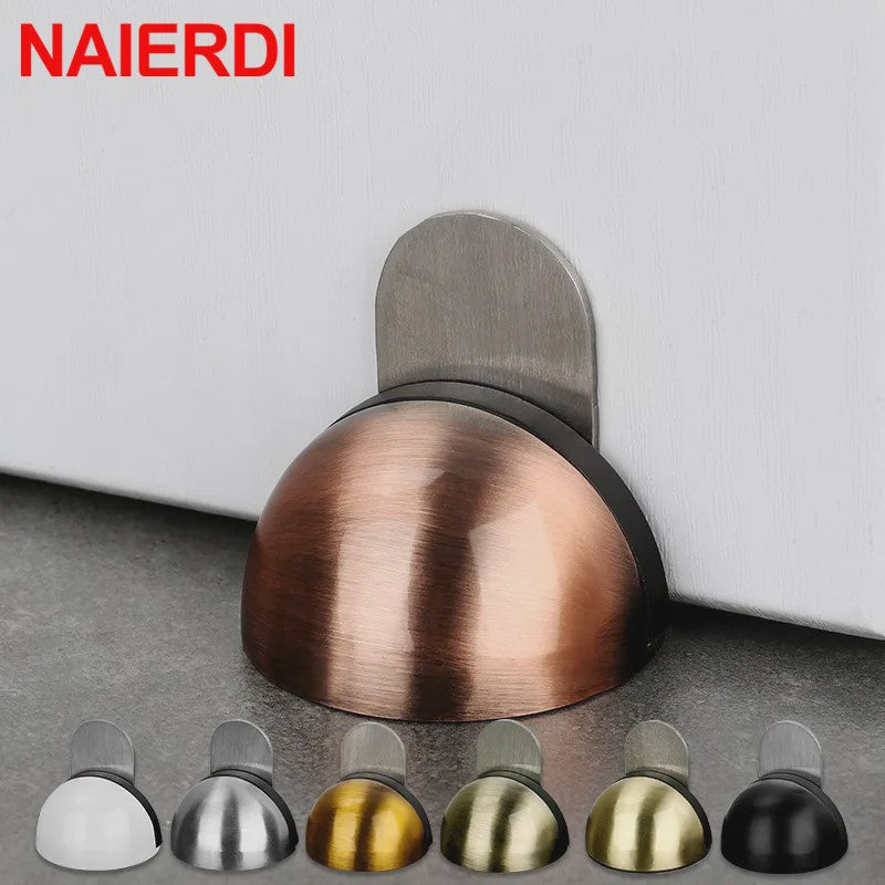 RVS Deurstopper met Sticker & Schroef - Zonder Boren, Magnetisch of Normaal
