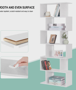 Moderne Boekenkast met 6 Kubussen - Stijlvolle Opbergoplossing voor Woonkamer, Slaapkamer of Kantoor
