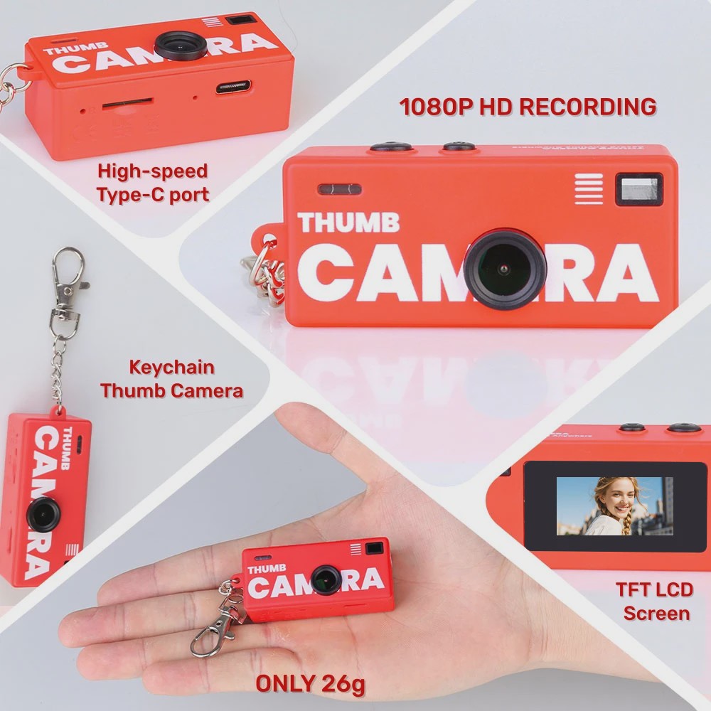 Mini Digitale Camera Sleutelhanger - 1080P HD Video & Foto's - Compact Retro Ontwerp