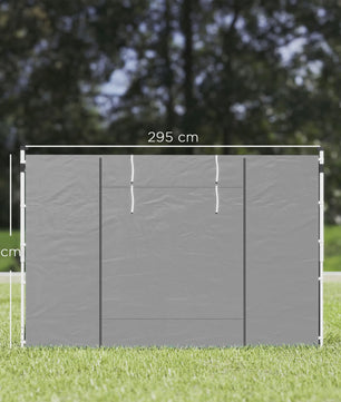 Outsunny Tentzijwanden 300x200 cm met Grijs Raam - 2 Panelen
