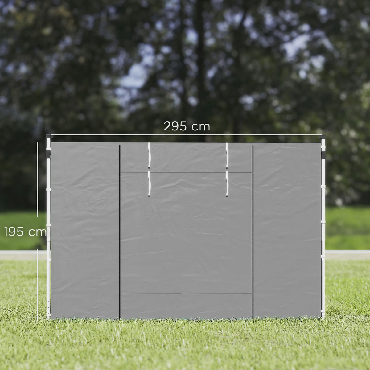 Outsunny Tentzijwanden 300x200 cm met Grijs Raam - 2 Panelen