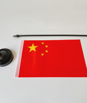 Chinese Bureauvlag 14x21cm - Officiële Nationale Vlag met Standaard