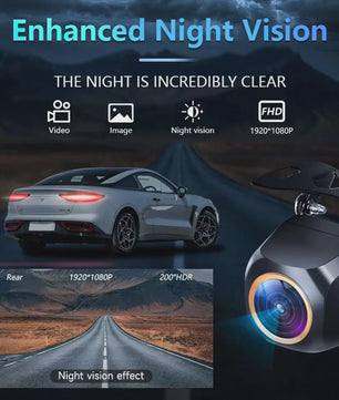Full HD 1920x1080P Auto Camera met 200° Fisheye Lens, HDR & Nachtzicht - Voor- en Achteruitrijcamera