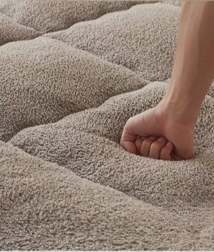 Dikke Lamsvel Matras 90x200cm - Zacht & Warm Eenpersoons Dekmatras met 3D Stiksels