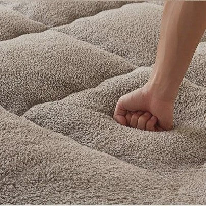Dikke Lamsvel Matras 90x200cm - Zacht & Warm Eenpersoons Dekmatras met 3D Stiksels