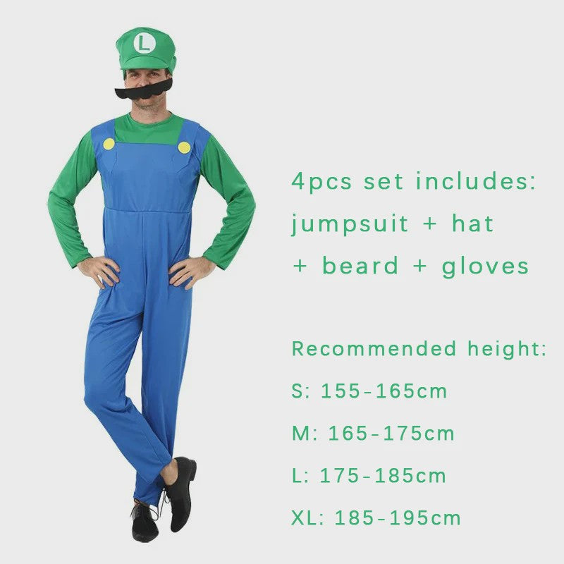 Super Mario & Luigi Cosplay Kostuum voor Volwassenen - Feest & Halloween