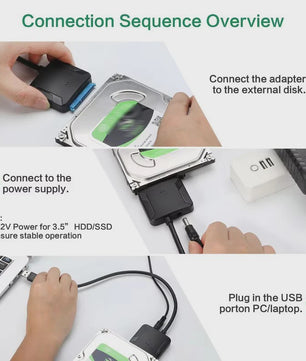 USB 3.0 naar SATA Adapter Kabel voor 2.5" en 3.5" HDD/SSD