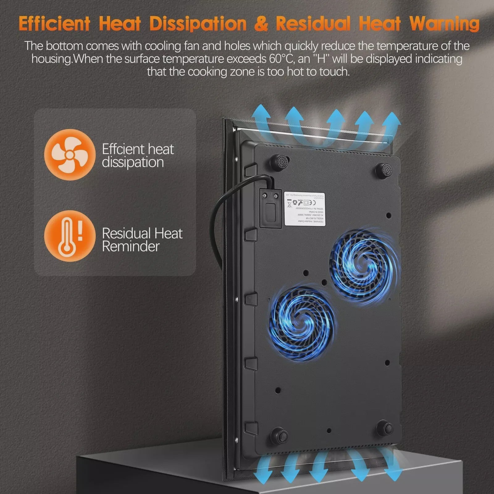 KICHPOWER 30cm Inductie Kookplaat met 2 Zones, Timer & Touch Control (3300W)