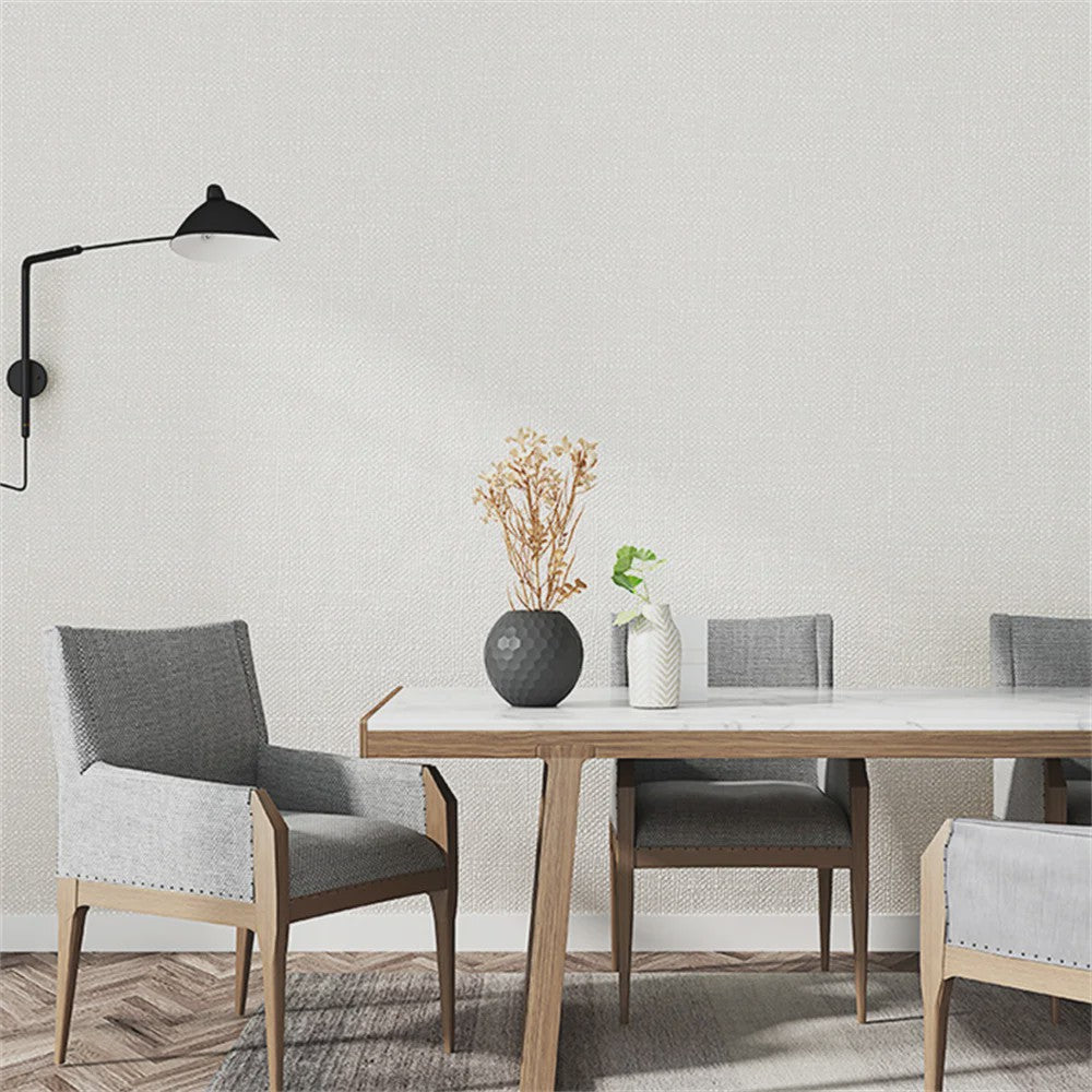 Nordic Stijl Linnen Structuur Behang - Sfeervolle Wanddecoratie voor Woonkamer, Hotel & Restaurant