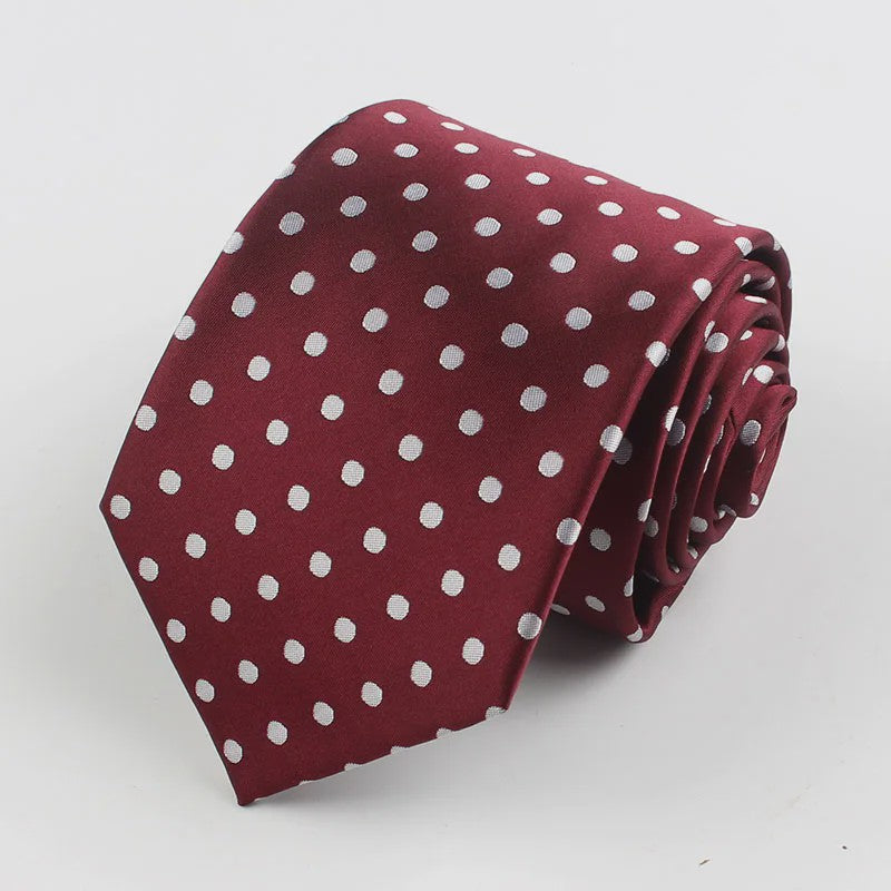 Skinny Polka Dot Stropdas voor Heren - 8cm Slim Polyester Jacquard