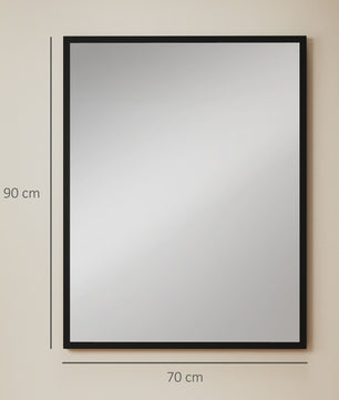 Rechthoekige Wandspiegel 70x90 cm met Zwart Frame – Stijlvol voor Woonkamer, Slaapkamer of Badkamer