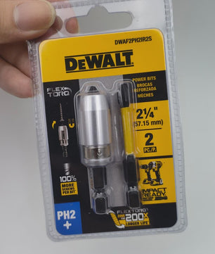 DEWALT FlexTorq PH2 Schroefbit & Magnetische Houder Set (2-delig, 1/4" x 2-1/4")