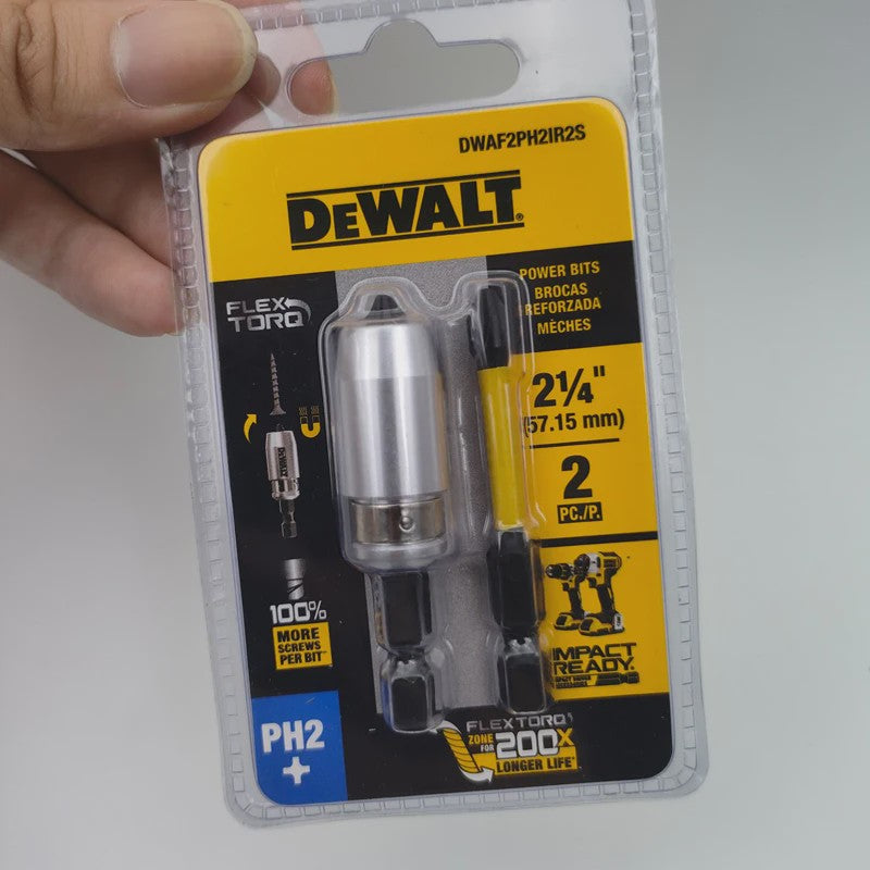 DEWALT FlexTorq PH2 Schroefbit & Magnetische Houder Set (2-delig, 1/4" x 2-1/4")