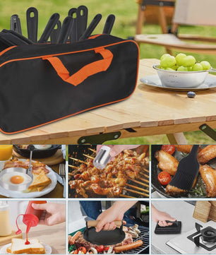 29-delige BBQ Grill Accessoires Set: Roestvrij Staal Gereedschap, Burger Press & Meer