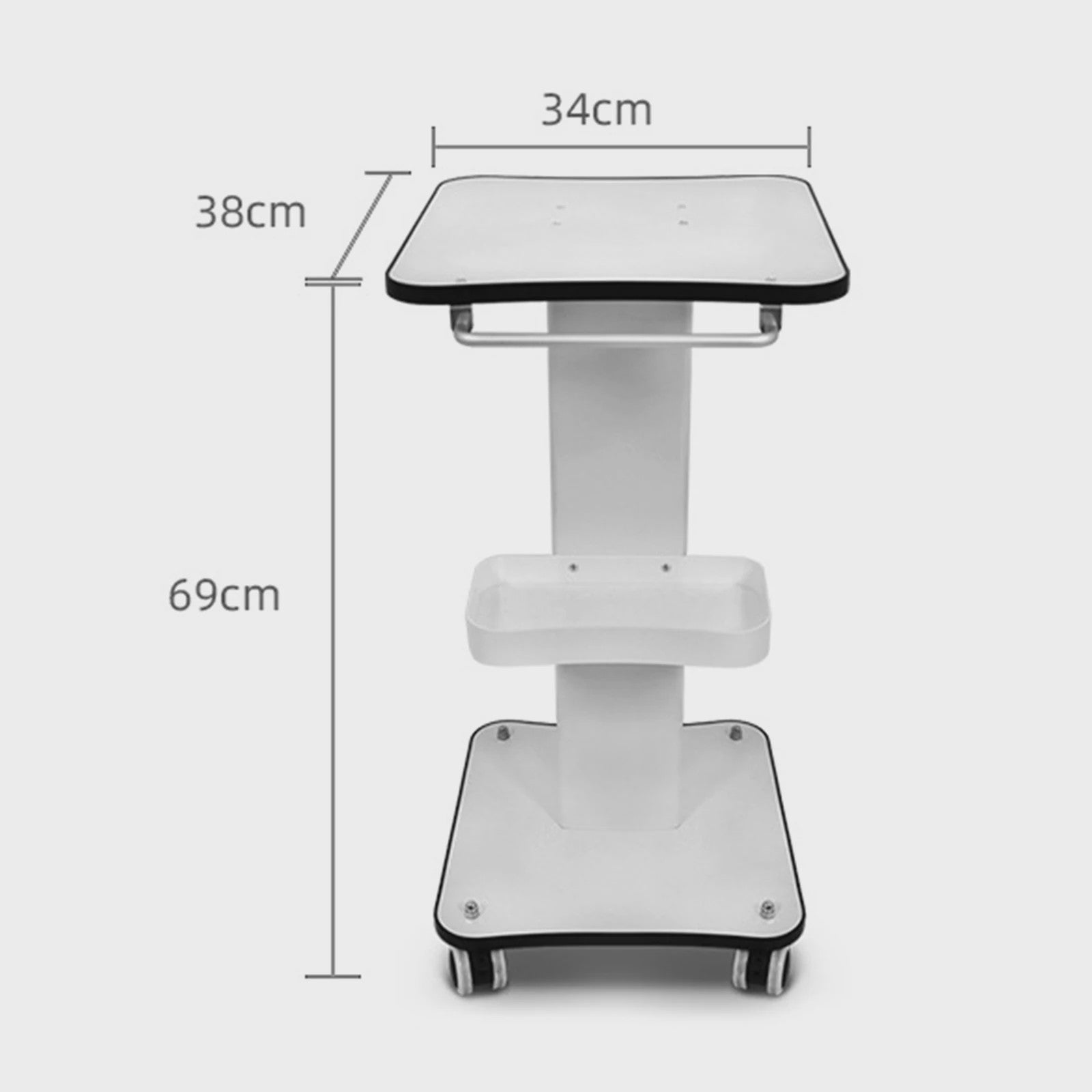 Professionele 3-Laags Beauty Trolley op Wielen - Mobiele Salonkar voor Schoonheidsspecialisten