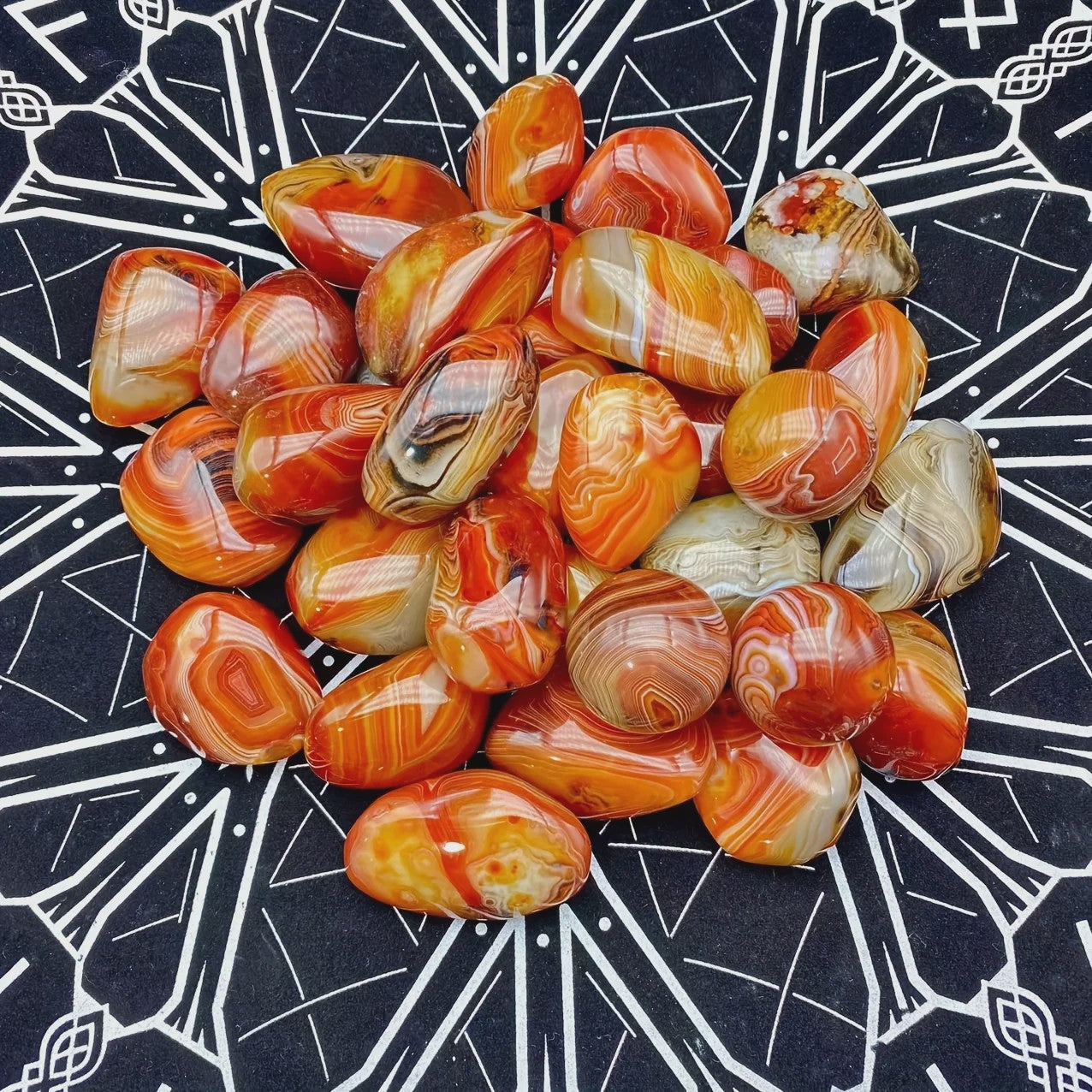 Natuurlijke Sardonyx Agate Palmsteen - Gepolijste Helende Kristal voor Hand & Energie